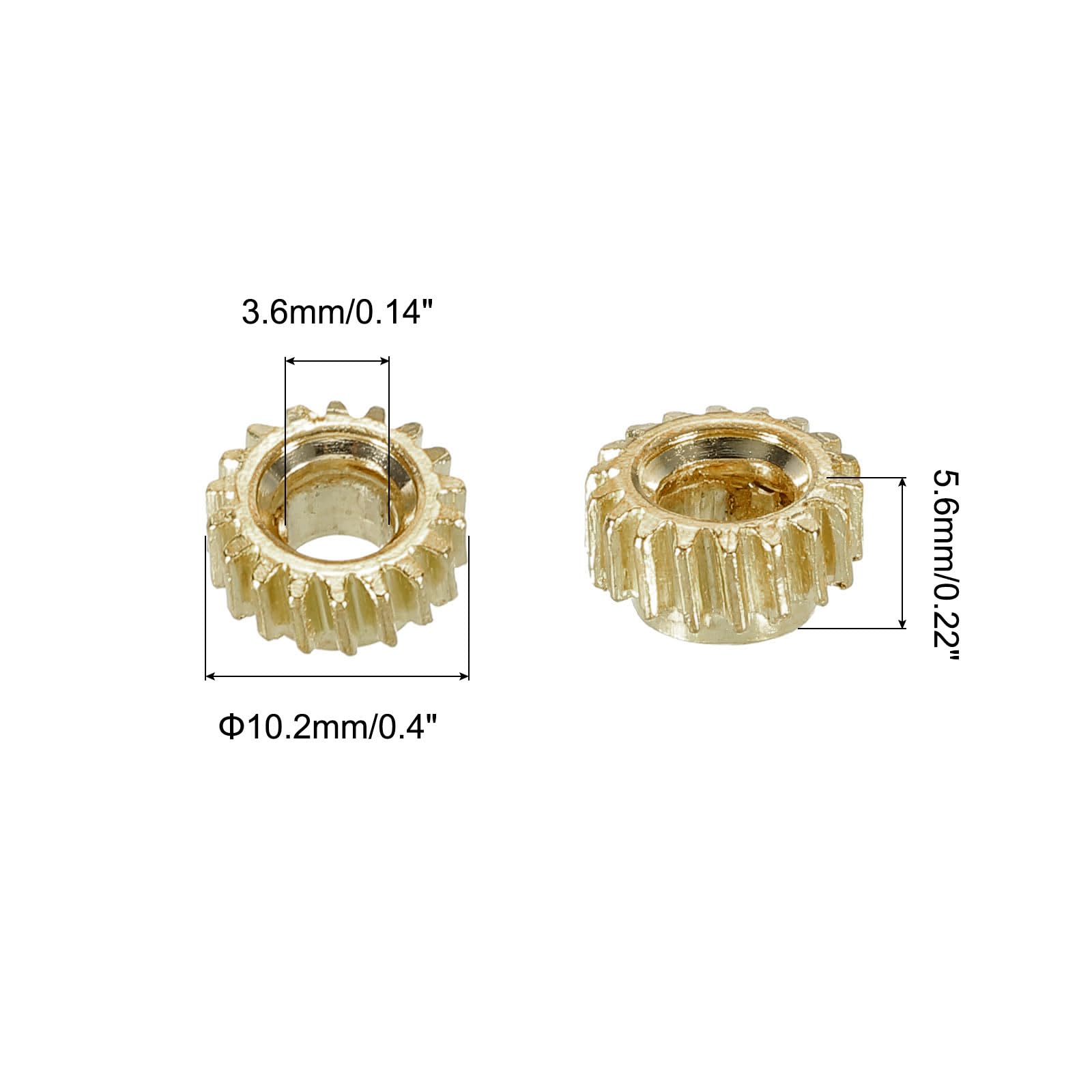 PATIKIL Classical Guitar String Tuning Pin Gear 3.6mm Flat Hole Gold Tone for Guitar Tuning Pack of 6